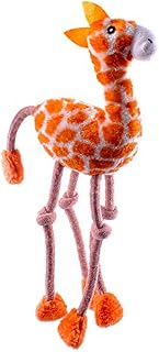 AllPetSolutions Squeaky Soft Plush Dog Toy | Toy Giraffe with Rope Legs | Puppy Toy with Squeaker | Dog Toy Soft Teddy