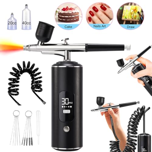 Aerógrafo para Pintar Arte y manualidades con sistema recargable y compresor integrado. 6