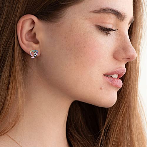 Hypoallergenic Sloth/Panda/Koala/Cat Stud Earrings for Girls Women 925 Sterling Silver Colorful Animal Heart Earring Studs for Sensitive Ears Sloth Jewelry Gifts.2