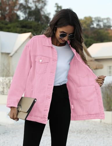 Omoone Women's Oversized Mid-Length Denim Jacket