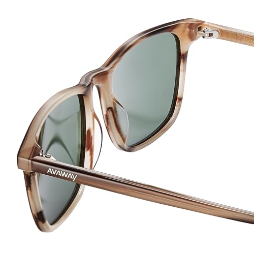 Image of AVAWAY Acetate Polarized Sunglasses for Men, UV400 Protection Fashion Retro Cool Square Frame Driving Fishing Sun Glasses