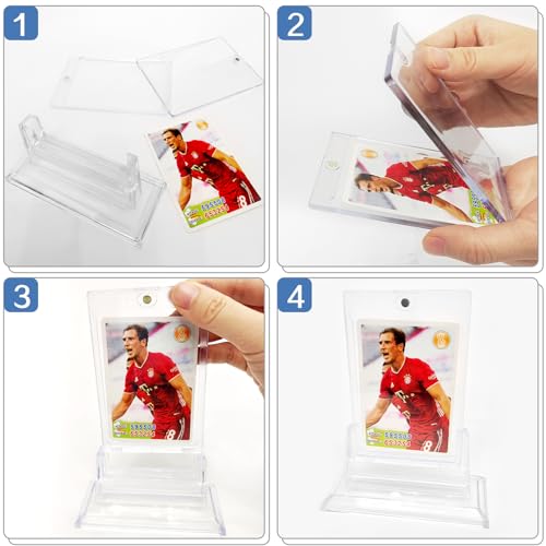 4PCS Magnetic Card Holders for Trading Cards, Card Protector Holders with Acrylic Stands Bases, Baseball Card Holders Fit for MTG, Game Cards, Sports Cards, Football Cards, Baseball Cards (4PCS) by superaimi - Used condition - Image 6