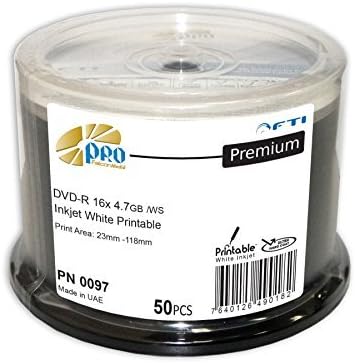 Scratch Resistant Blank DVDs - DVD-R Falcon White Inkjet Hub Printable Hard Coat UHC 16x 4.7GB 50 Disc Cakebox