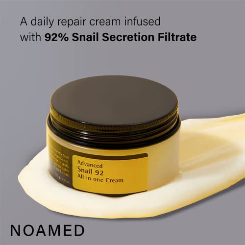 Noamed Snail Mucin 92% Repair Cream 3.52 Oz, Daily Collagen Face Moisturizer For Dry Skin, Sensitive Skin,Reduce Wrinkles, No Parabens, No Sulfates, No Phthalates, Korean Skincare （1Pcs） #TOP7