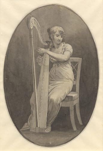 Toile dame à la harpe Eckersberg décoration murale pour grand bureau vide