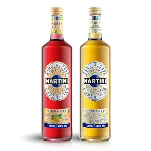Le Coffret MARTINI Vibrante et Floreale Aperitivo non alcoolisé, 2 x 75cl / 750ml, infusé avec des plantes botaniques de qualité supérieure