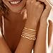 Mujahid Waterproof Gold Plated Bracelets Set for Women Trendy, Dainty 14K Gold Jewelry Fashion Stackable Tennis Beaded Figaro Herringbone Paperclip Link Bracelet Pack Stack Gifts for Women,Never Fade