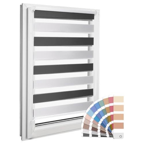Home-Vision Premium DuoRollo Klemmfix ohne Bohren Zebra B80 x H220cm – Ansicht 1