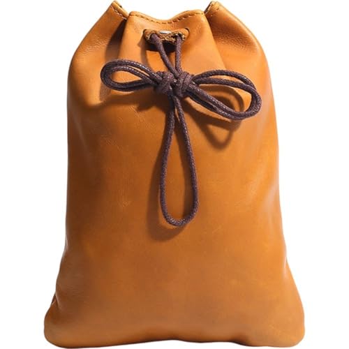 Medieval Leather Drawstring Pouch Premium Coin Pouch for Men Coin Holder for Purse Women Leather Drawstring Coin Purse