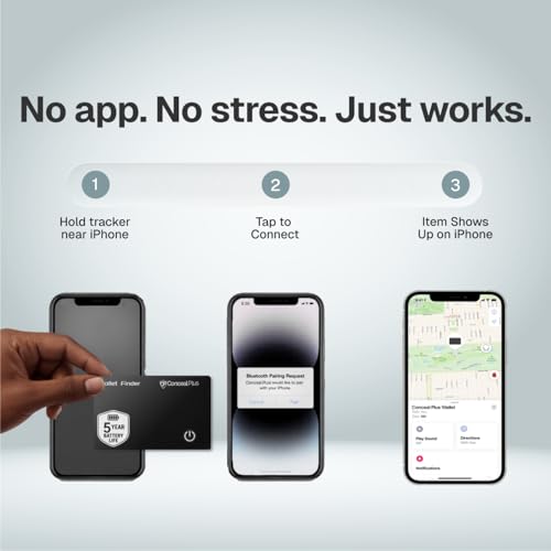 Image of Conceal Plus Wallet Finder - Slim Wallet Tracker Card for Apple Find My App | This slim Conceal Plus wallet tracker slides into a card slot, keeping the wallet traceable on the Find My app automatically.