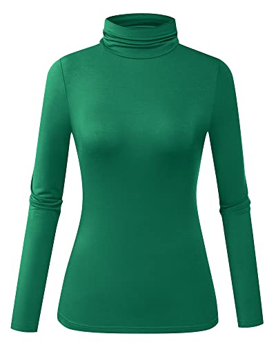 Image of Herou Womens Long Sleeve Turtleneck Slim Fitted Lightweight Casual Active Layer Tops Shirts