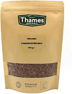 Organic Camargue Red Rice - Raw, Vegan, GMO-Free, High Fibre, Certified Organic - No Additives or Preservatives - Nutritious, Flavorful, and Sustainable - Thames Organic 500g