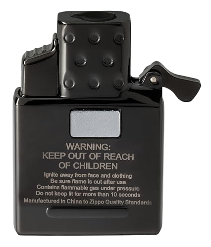 Zippo Gaseinsatz für Sturmfeuerzeuge - Schwarz - Single Flame Insert - Blaue Jetflamme - Nachfüllbar mit Butangas - Passt in alle klassischen Zippo-Gehäuse