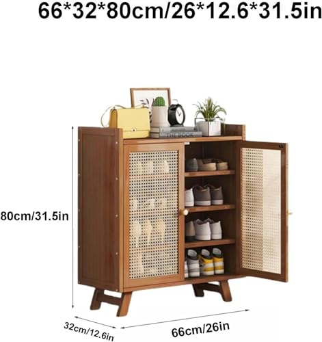 Meuble à chaussures en rotin de 32 cm pour optimiser le rangement d'une entrée