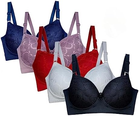 Kit 5 Sutiãs Plus Size Sutian Soutien Sutien Bojo Rendado