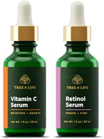 Tree of Life Face Serum Skin Care Set, Vitamin C & Retinol Serum for Face