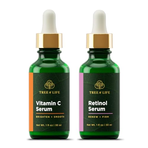 Image of Tree of Life Face Serum Skin Care Set, Vitamin C & Retinol Serum for Face