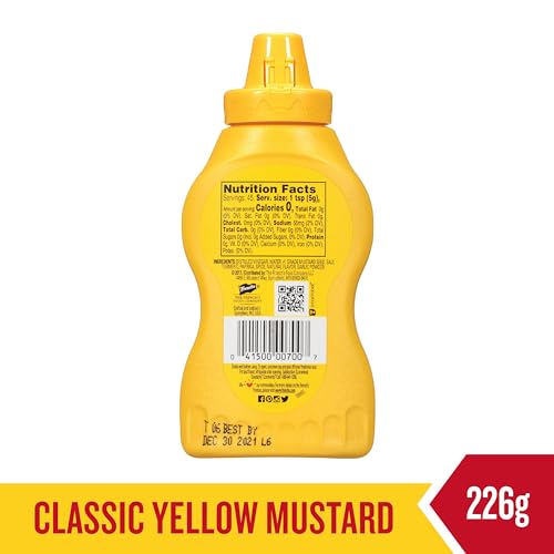 Image of French's Classic Yellow Mustard (226 G) | Prepared With Authentic Mustard Seeds | No Artificial Flavours | Gluten Free (Pack of 3)