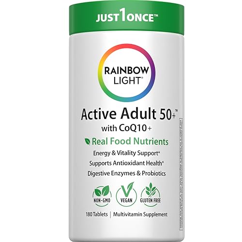 Rainbow Light Active Adult 50+ Multivitamin, 180 Tablets (Package May Vary)
