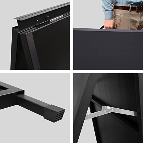 Pionites Heavy Duty Slide-In Folding A Frame Sign Sidewalk Sign 24X 36 Inch Steel Metal Double-Side Pavement Sign Corrugated Plastic Poster (24X36 Inch(Portable,Frame Only)) #TOP4