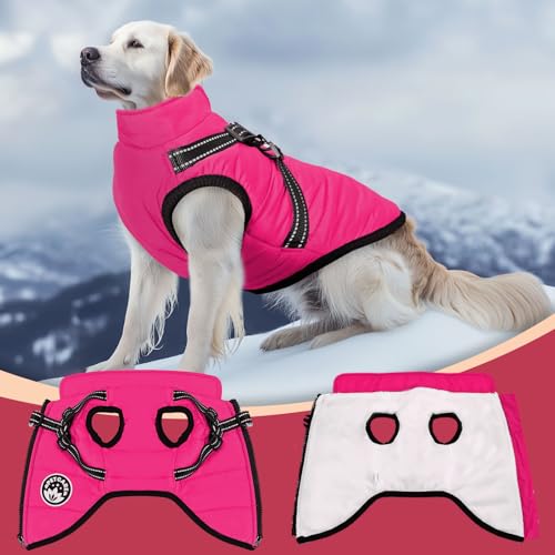 PETCARE Winter Dog Coat with Harness Built in Waterproof Dog Jackets Warm Pet Fleece Vest Windproof Snow Jacket Snowsuit Reflective Dogs Cold Weather Coats for Puppy Small Medium Large Dogs Cats - Image 8