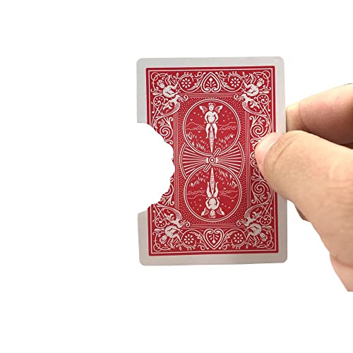 Milesmagic Magician's Close Up Bite Out Card Gimmick Bitten & Restored Bicycle Card Real Mind Blowing Illusion Magic Trick (Red) #TOP2