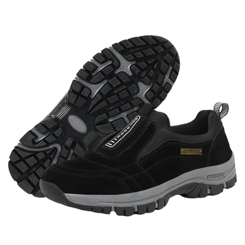 Enjerr Orthopedic Shoes Men Slipon, Outdoor Non-Slip Comfy Arch Support Walking Shoes for Balance