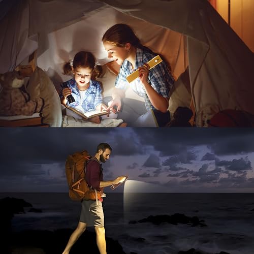 Image of Motion Sensor LED Night Lights, 2500 mAh Rechargeable Battery Operated Indoor Wall Light Without Power Connection with Switch, Wireless Wall Lighting Battery for Cabinet Bedroom Stairs (Gold)