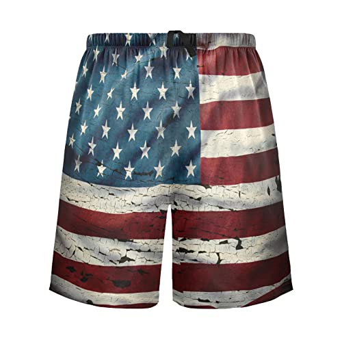 Fisyme Mens Pajama Shorts Flag Men's Pj Lounge Sleep Short