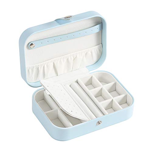Casegrace Jewelry Box For Women Travel Jewelry Organizer Double Layer for Necklace Earring Rings Jewelry Holder Case