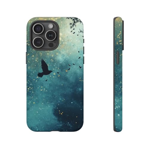 Coque rigide mate iPhone 15 Pro Max bleue anti-rayures motif ciel nocturne