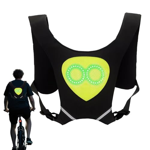 Generico Gilet Riflettente per Running - Gilet Rifrangente da Corsa con Luci RGB - Giubbotto Impermeabile di Sicurezza Ricaricabile Accessorio per Ciclismo Escursionismo Jogging