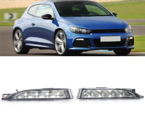 Feux anti-brouillard auto LED pour VW Scirocco 2010-2014 DRL blanc clignotant jaune - 2