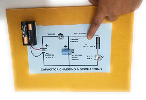 Charging and Discharging of Capacitor | Capacitor Charging Discharging of Capacitor Tester Project | Pre-Assembled Kit on Card-Board Base. Ready for Use Project. (Multicolor)