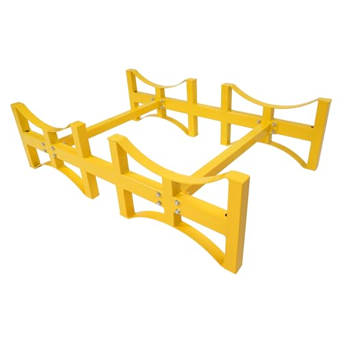 Soporte apilable para barriles de aceite HECASA, 55 galones, bastidor para barriles de acero resistente con recubrimiento en polvo amarillo, capacidad de 1600 lb para 2 barriles miniatura 7
