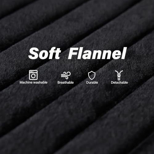 Image of Tiita Folding Sofa Bed Convertible Sleeper Chair Mattress with Pillow & Side Pocket, Thick Corduroy Floor Mattress Couch Bed, Single Size, Black