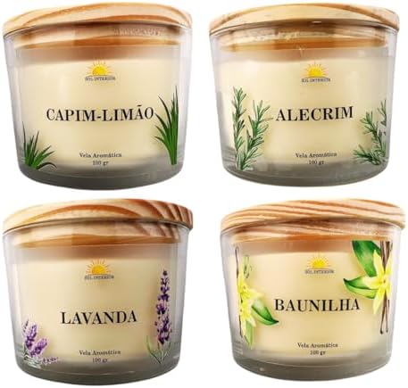 Kit 4 Velas Aromáticas Relax & Energia Naturais Aromas da Naturez...