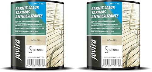 JOVIRA PINTURAS BARNIZ-LASUR Protector Antideslizante Tarimas al Agua. Protege, decora y embellece tarimas de piscinas y jardines. (750 Mililitros, Incoloro) G-23 (Paquete de 2)