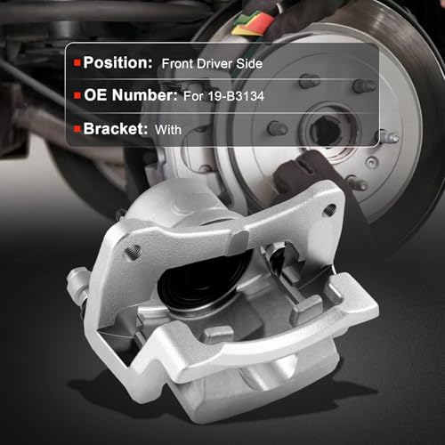 Image of cciyu Front Left Disc Brake Caliper Assembly with Bracket 19-B3134 | For Toyota For Prius L4 1.5L 2004-2009