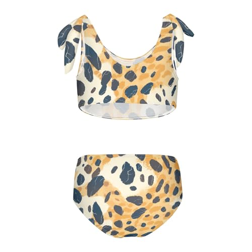 Abstract Leopard Cheetah Skin Shapes Girls' Two Piece Kids Bikini Set Quick-Dry Swimsuit Swimming Suits Adjustable Strap2