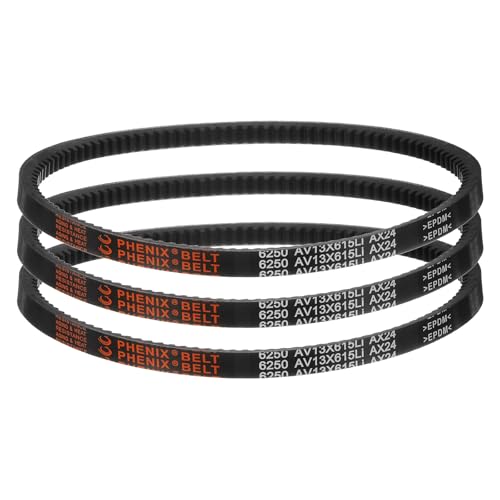 uxcell 3 Pcs AX24 EPDM V-Belt, Raw Edge Cogged Industrial Rubber V Belt 1/2