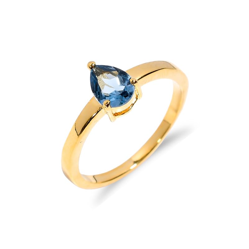 Bague topaze bleue de Londres en argent sterling, le cadeau fait main inoubliable