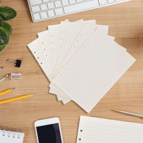 A5 Nachfüllpapier, 3 Packungen 135 Blätter Nachfüllbares Notizpapier, 6 Löcher Nachfülleinlagen Loose Notizpapier, Gepunktet Blanko Liniertem A5 Refill Leeres Papier für A5 Notizbuch (Linie)