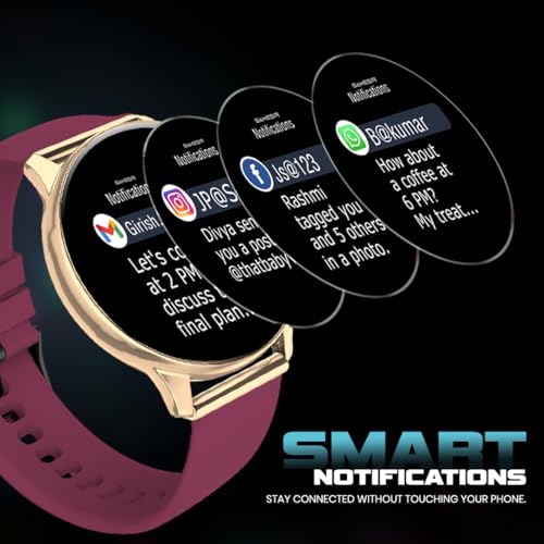 Image of GameSir Evo Vista Smartwatch, 1.39 inch HD Round Display, Bluetooth Calling, Heart Rate & SPO₂, 100+ Sports Modes, IP67, Long Battery Life for Men & Women (Maroon)