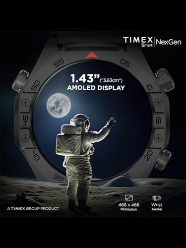 Image of TIMEX Smart NexGen 1.43 inch(3.6cm) AMOLED Display with Functional Crown and BT Calling Smartwatch for Unisex - TWTXW702T