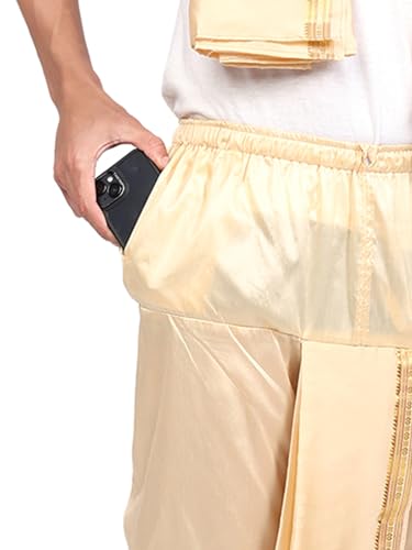 Image of Rameshwaram Fabrics Mens Ready to Wear Silk Dhoti with Angwastra Set - Pocket Dhothi