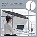 Juexica 51'' Adjustable Office Cubicle and Desk Shade, Large Portable Cubicle Light Shade with Clamp, Foldable Rotatable Canopy Blocks Light or Disturbance for Working Accessories, Black