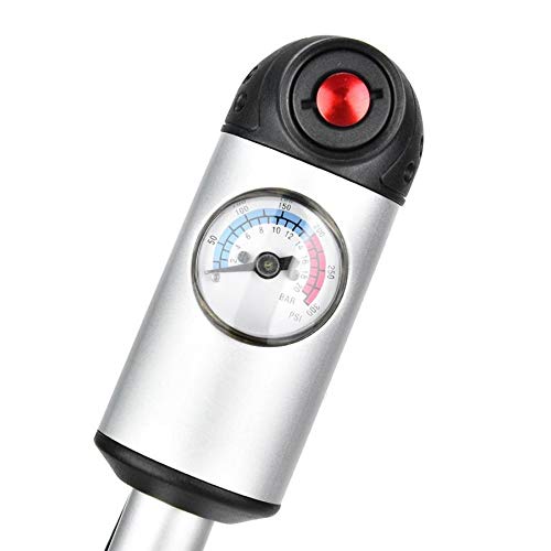 Fahrradpumpe Fahrradpumpe 300 PSI Handluftpumpe Schlauch Manometer Fahrrad-Gummireifen for Schrader/Presta Ventil Gabel Tragbare Minipumpe