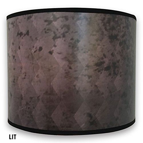 Image of Royal Designs, Inc. Trendy Decorative Handmade Drum Shade, Made in USA, 10in, HBC-8014-10, Black Snakeskin