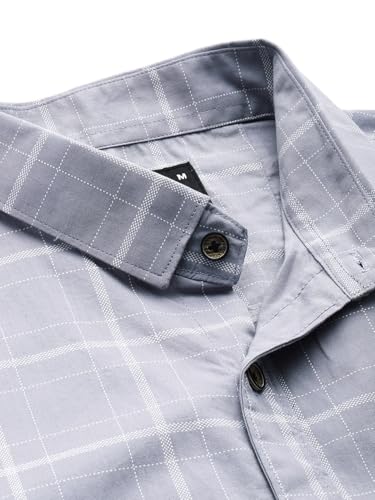 Image of Majestic Man Slim Fit Pure Cotton Half Sleeve Checked Casual Shirt